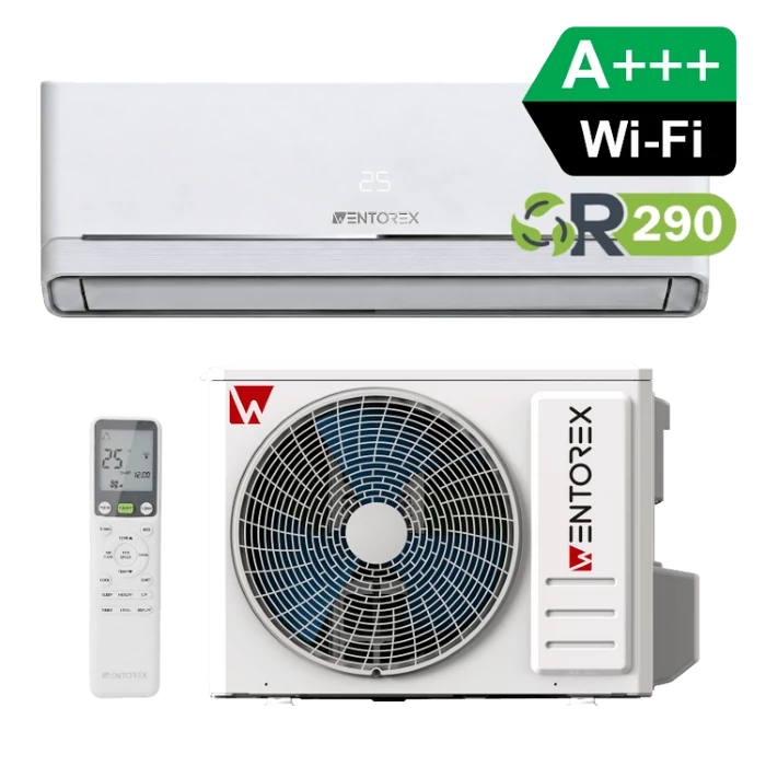 [636575212000NE] WENTOREX Nevada 12 WiFi oldalfali split hűtő-fűtő klíma csepptálca fűtéssel (R290 - 3,65 kW)