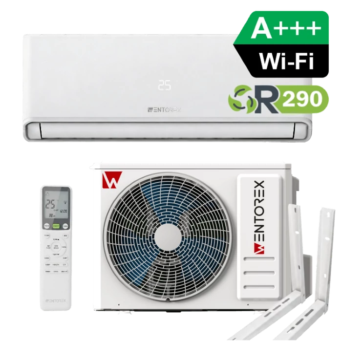 [636575212000MOT] WENTOREX Montana 12 WiFi oldalfali split hűtő-fűtő klíma, tartó konzollal (R290 - 3,65 kW)