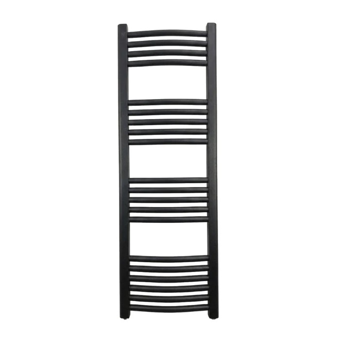 [386561AR40012B] WENTOREX Arcos Central 400/1200 vízteres, ívelt törölközőszárító radiátor (matt fekete - 400 mm)