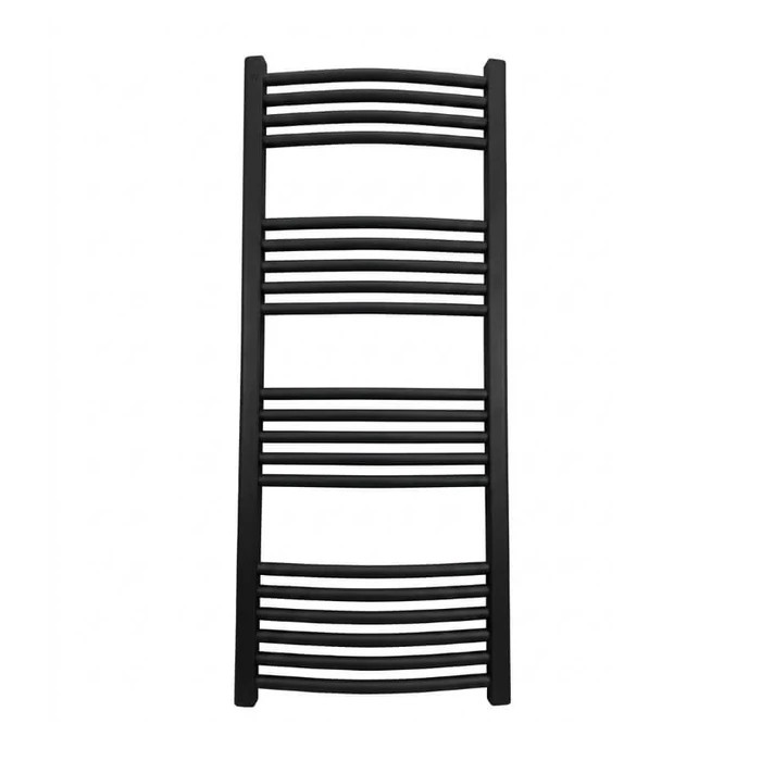 [386561AR50012B] WENTOREX Arcos Central 500/1200 vízteres, ívelt törölközőszárító radiátor (matt fekete - 500 mm)
