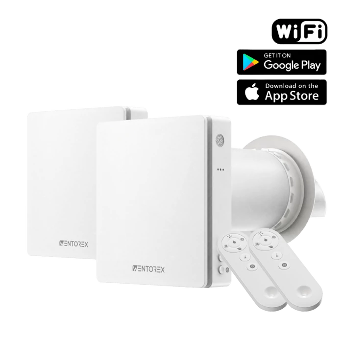 [656548S11W060S2] WENTOREX HRV One Top WiFi egyhelyiséges hővisszanyerős szellőztető 2 db-os szett, párosítható