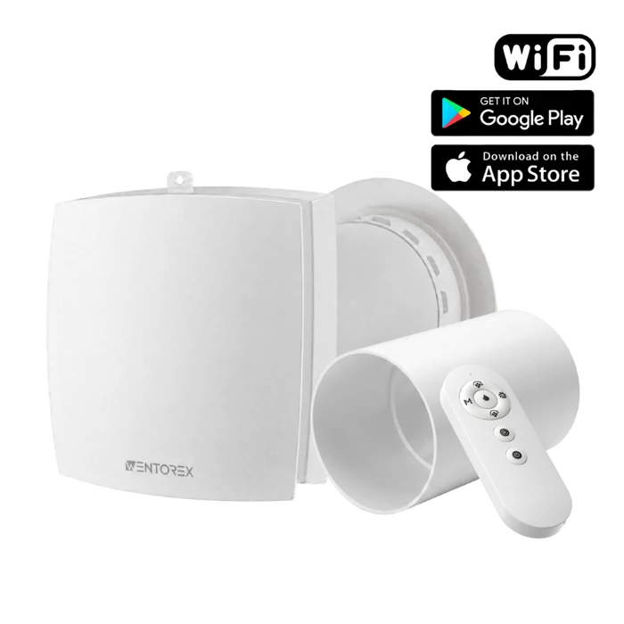 [656548S10W064S1] WENTOREX HRV One Medium WiFi egyhelyiséges hővisszanyerős szellőztető + 60 cm toldócső