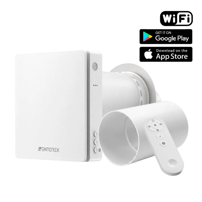 [656548S11W060S1] WENTOREX HRV One Top WiFi egyhelyiséges hővisszanyerős szellőztető + 60 cm toldócső