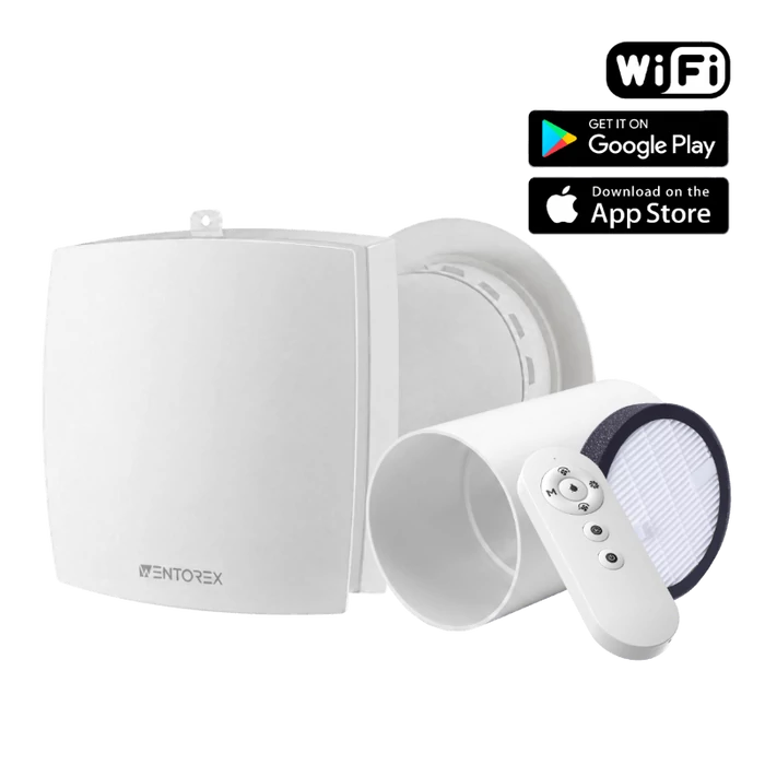 [656548S10W064S4] WENTOREX HRV One Medium WiFi egyhelyiséges hővisszanyerős szellőztető + F7 finomszűrő + toldócső
