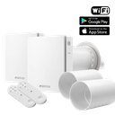 WENTOREX HRV One Top WiFi egyhelyiséges hővisszanyerős szellőztető + 60 cm toldócső 2 db-os szett, párosítható