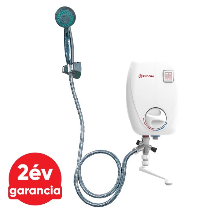 [241717000007] ELDOM Beta 7 fürdőszobai elektromos átfolyós vízmelegítő kádtöltő csappal és tusolófejjel (6,5 kW)