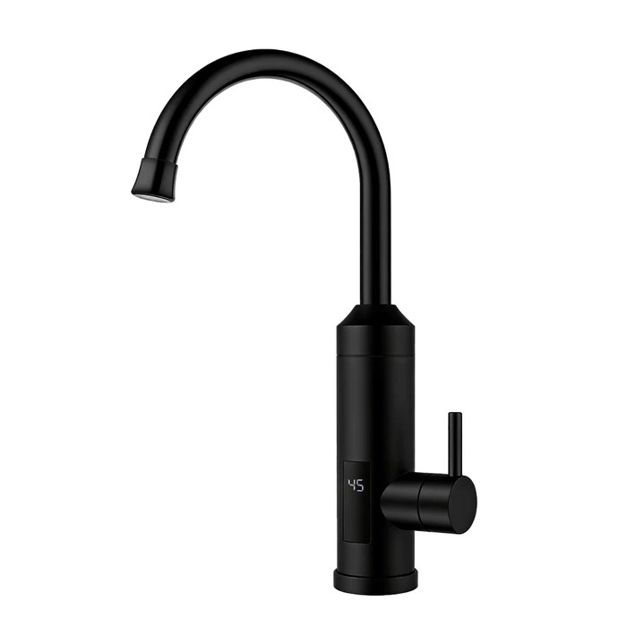 [246576033GRI] Wentorex GRIFO 33 INOX rozsdamentes, átfolyós elektromos vízmelegítő csaptelep (3,3 kW / fekete)