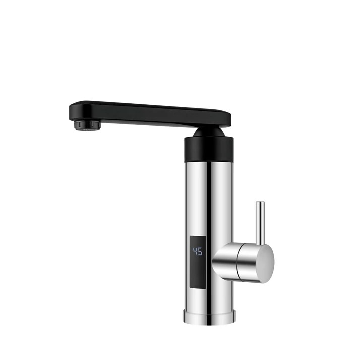 [246576033BIC] Wentorex BICOLOR 33 INOX rozsdamentes, átfolyós elektromos vízmelegítő csaptelep (3,3 kW / fekete - inox)