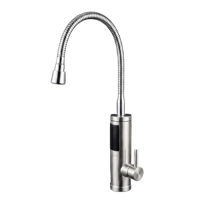 [246576033RUB] Wentorex RUBINETTO 33 INOX rozsdamentes, átfolyós elektromos vízmelegítő flexibilis kifolyószárral (3,3 kW / inox)