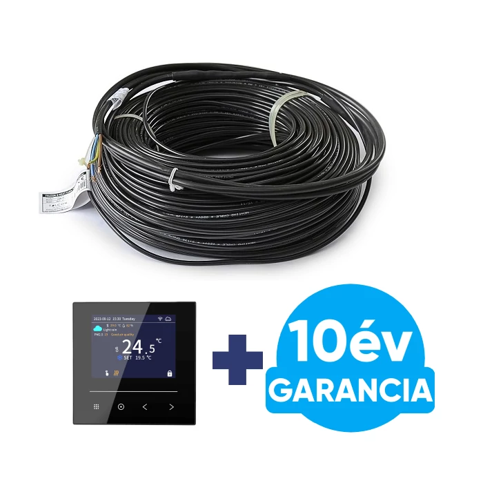 [316509180830FE2] WENTOREX U-HEAT Cable elektromos fűtőkábel 46,1 méter / 830 Watt + digitális ZigBee termosztát - padlófűtés szett