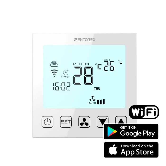 [41651035016FE3] WENTOREX Control FE-3 WiFi érintőgombos szobatermosztát padlóhőmérséklet érzékelővel elektromos padlófűtéshez (16A)