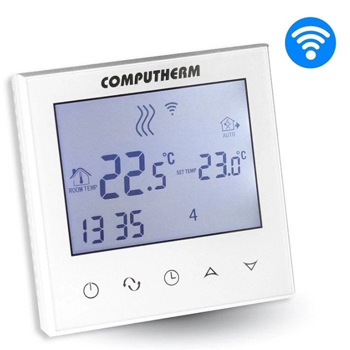 [411212250280] COMPUTHERM E280 programozható digitális Wi-Fi szobatermosztát központi fűtéshez és hűtéshez (műanyag fedőlappal)