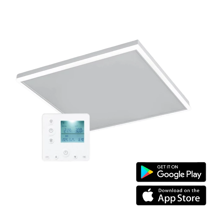 WENTOREX IRPC Top 400 WiFi mennyezeti infrapanel LED világítással, fali termosztáttal (370/30 Watt)