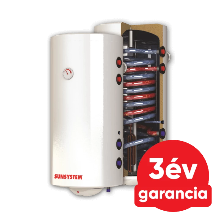 [23030350S21503L] Sunsystem BB V/S2 L 150 fali álló indirekt HMV tartály 2 párhuzamos hőcserélővel (balos / 150 liter / 3 kW)
