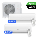 WENTOREX Combo-2 W18 WiFi Multi Split hűtő-fűtő klíma szett 2 db oldalfali beltéri egységgel (R32 / 5,3 kW)