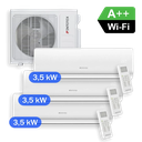 WENTOREX Combo-3 W36 WiFi Multi Split hűtő-fűtő klíma szett 3 db oldalfali beltéri egységgel (R32 / 9,4 kW)