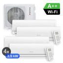 WENTOREX Combo-4 W48 WiFi Multi Split hűtő-fűtő klíma szett 4 db oldalfali beltéri egységgel (R32 / 12,3 kW)
