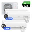 WENTOREX Combo-5 W54 WiFi Multi Split hűtő-fűtő klíma szett 5 db oldalfali beltéri egységgel (R32 / 12,3 kW)