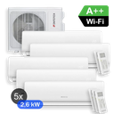 WENTOREX Combo-5 W45 WiFi Multi Split hűtő-fűtő klíma szett 5 db oldalfali beltéri egységgel (R32 / 12,3 kW)