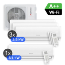 WENTOREX Combo-4 W54 WiFi Multi Split hűtő-fűtő klíma szett 4 db oldalfali beltéri egységgel (R32 / 12,3 kW)