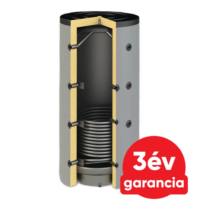 [220303011000] Sunsystem PBM R1 1000 fűtési puffer tartály 1 db hőcserélővel - szigeteléssel, 90°-os csonkozással (864 liter)