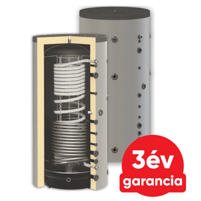 [220303111500] Sunsystem HYG B R1 1500 fűtési puffer tartály 1 db hőcserélővel, 1 db inox HMV hőcserélővel (1487 liter)