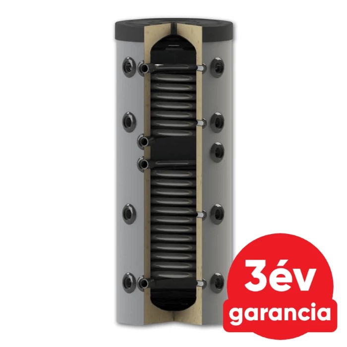 [220303PS2300] Sunsystem PS2 300 fűtési puffer tartály 2 db hőcserélővel, szigeteléssel (300 liter)