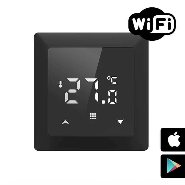 [411010350003APB] FALCON WiFi Control PRO Black digitális szobatermosztát központi fűtéshez (3A - fekete)