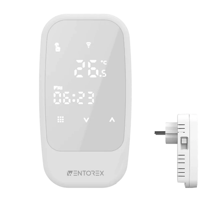 [41651034016PT2] WENTOREX Control PT-2 univerzális konnektoros szobatermosztát szobahőmérséklet érzékelővel (10A)