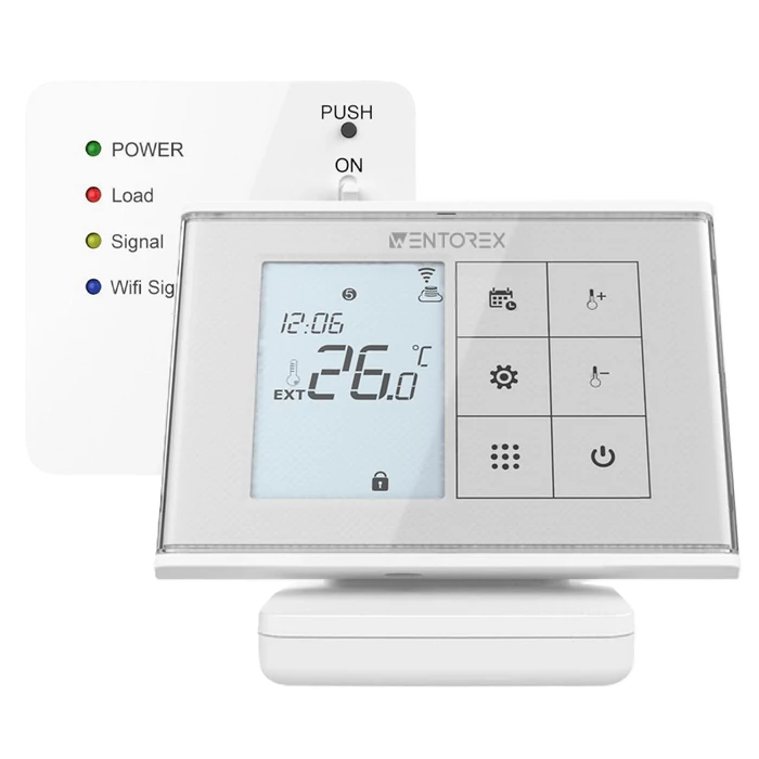 [41651035103CW4] WENTOREX Control CW-4 RF WiFi programozható vezeték nélküli szobatermosztát fűtéshez (3A)