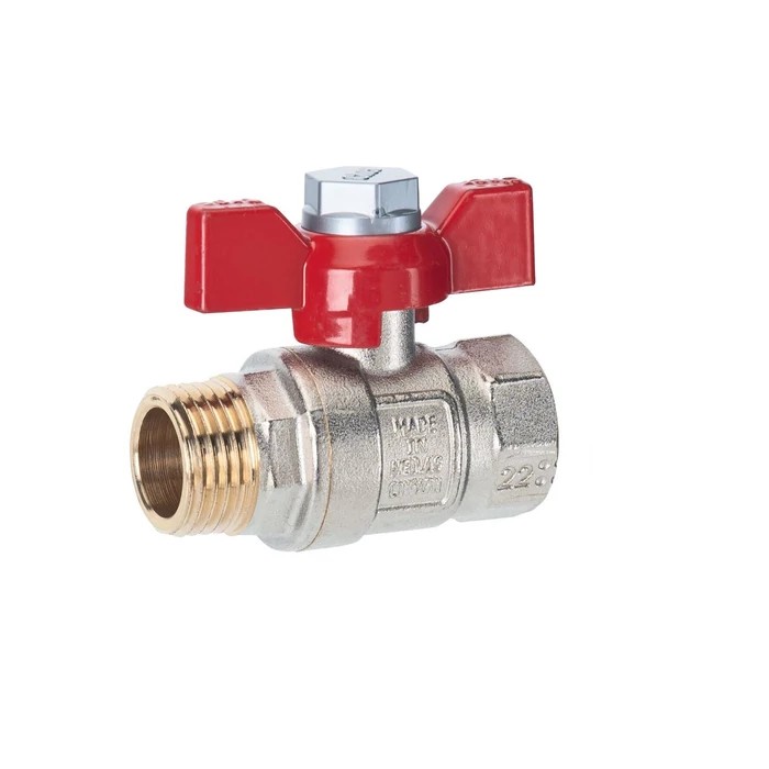 [785047040134BK] CherNorm gömbcsap pillangókaros 3/4" (belső-külső menetes) - piros