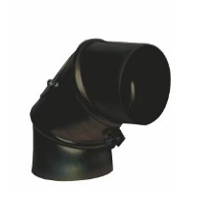 [P1002] Inoxterm 120 mm belső átmérőjű 90°-os kazán füstcső könyök - fekete (Ø120 mm)