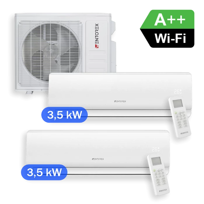 [636577D2724WK] WENTOREX Combo-2 W24 WiFi Multi Split hűtő-fűtő klíma szett 2 db oldalfali beltéri egységgel (R32 / 7,9 kW)