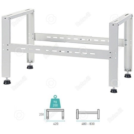 [HTGKZL108] Klímatartó konzol talajra-tetőre, (hóhatár konzol) Terhelhetőség: 200 kg-ig, (250x420x480-830 mm)