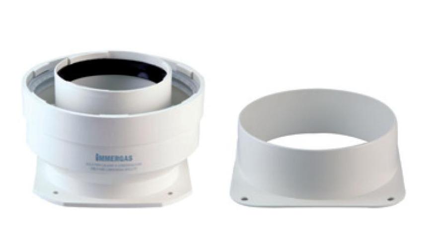 Immergas Ø 125 mm-es, fali, csatlakozó idom C9X rendszerhez, Ø 80/125 mm-es, karimás, induló idommal
