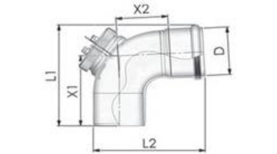 Tricox PPs ellenőrző könyök 87° 200mm