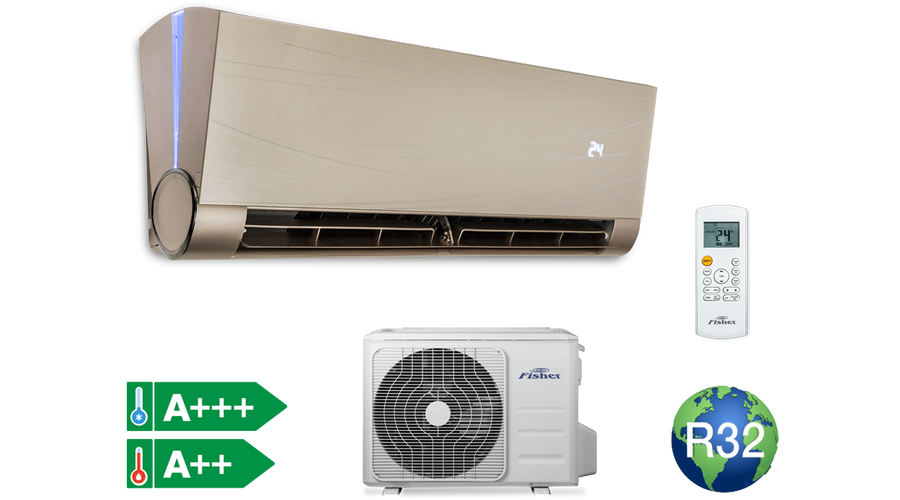 Fisher Art FSAUIF-Art-93AE3-G Arany oldalfali split klíma csomag 2,6 kW