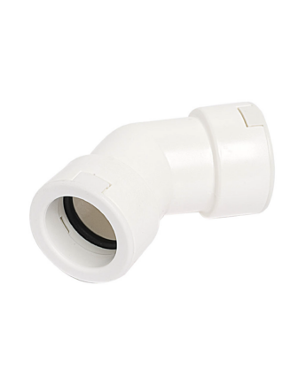 Merev csőhöz 45°-os könyök idom 20 mm (fehér)