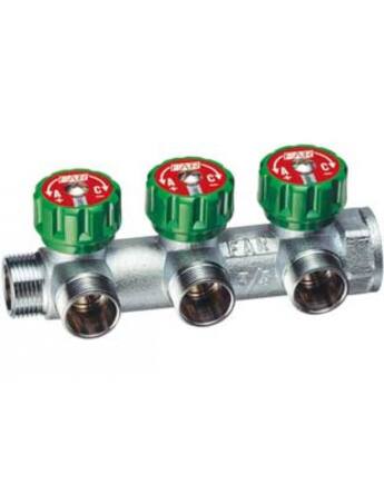 FAR Szelepes Osztó gyűjtő 3 körös, 1"-3/4"