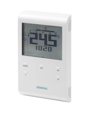 SIEMENS RDE100.1 Szobatermosztát időprogrammal és LCD-vel, elemes