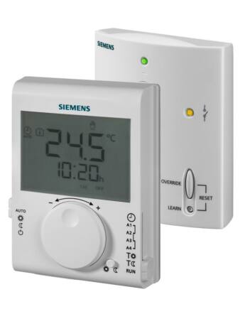Siemens RDJ100RF/SET Rádiófrekvenciás szobatermosztát 24-órás időprogrammal, LCD-kijelzővel