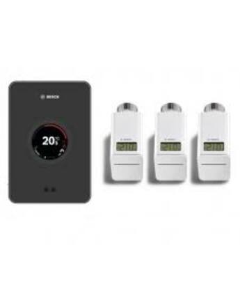 Bosch EasyControl set CT 200 Wifi-s szabályzó Fekete + 3 db termosztátfej