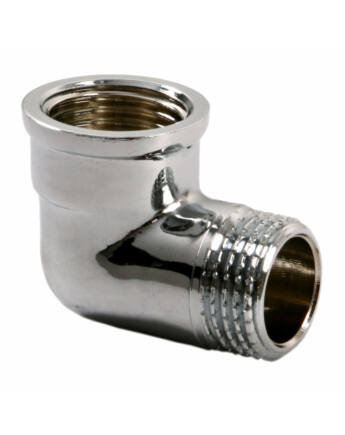 Réz menetes könyök króm KB 3/4"