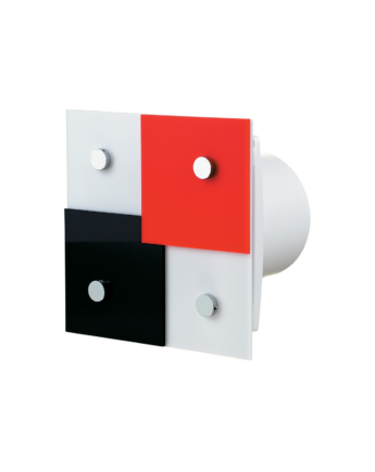 Vents 100 Domino 1-T Modern Formatervezésű organikus Üveg Előlapos Ventilátor Időkapcsolóval
