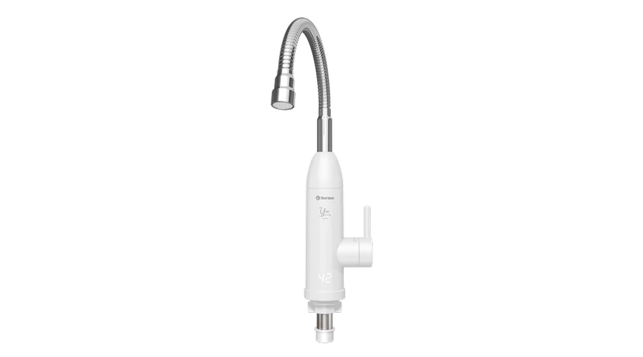 [24292900YO03] Thermex YON 3000 átfolyós elektromos vízmelegítő és fehér csaptelep (3 kW)