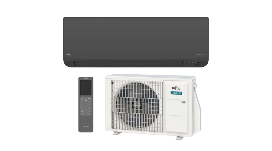 [ASEH07KJCALB/AOEH07KJCA] Fujitsu AIRSTAGE ASEH07KJCALB/AOEH07KJCA oldalfali split klíma csomag 2 kW (fekete)