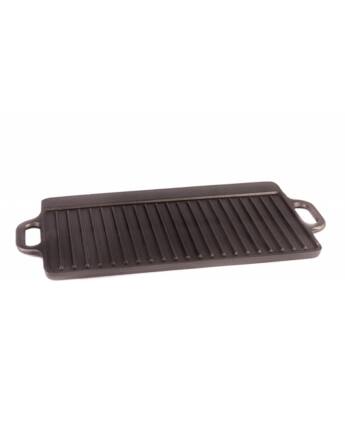 Öntvény lapos grilltálca, bordázott 50x23 cm