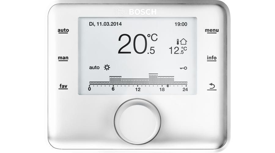 Bosch CR400 Időjáráskövető heti programozású digitális szobatermosztát (külső érzékelő nélkül)