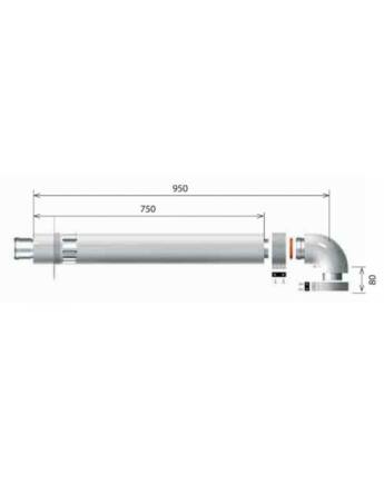 Ariston LAS B32-es elvezető készlet, alu/pp, Ø60/100 mm
