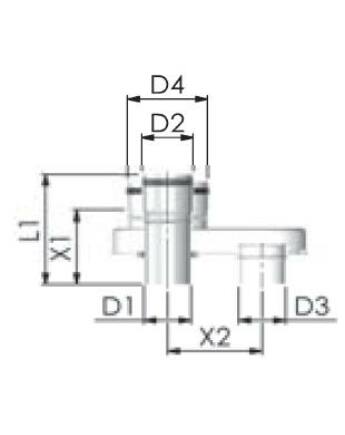 Tricox PPs/Alu osztó adapter 80/125 - 2x80